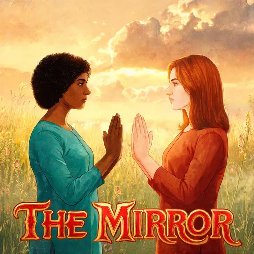 The Mirror in the 90s film poster style — sample illustration