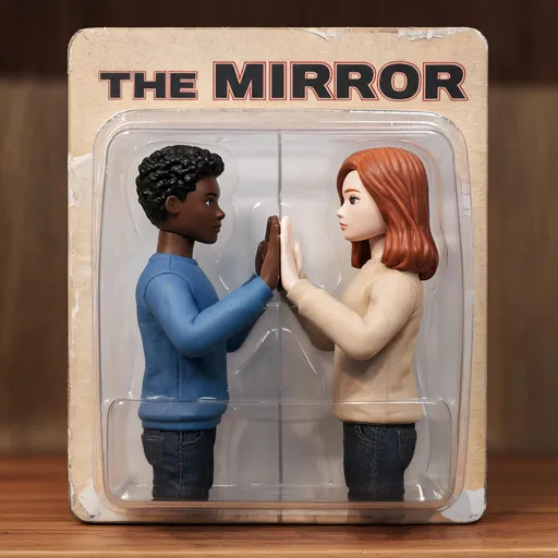 The Mirror pair type as collectible figurine — sample illustration of made-up characters
