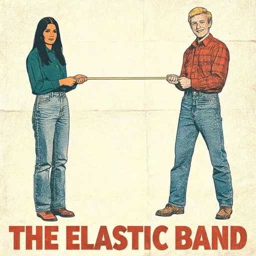 The Elastic Band in the buddy-movie poster style — sample illustration