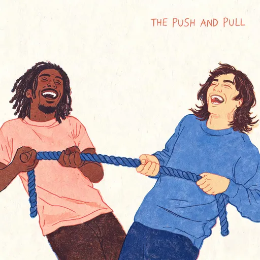 The Push and Pull in the risograph print style — sample illustration